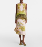 La DoubleJ La Scala feather-trimmed cotton top