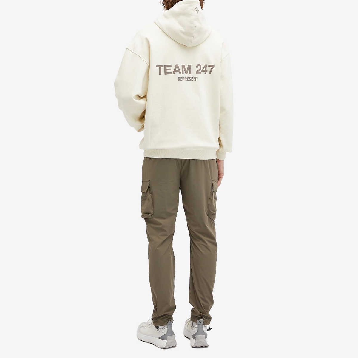 Represent Men's Team 247 Oversized Hoodie in Cream