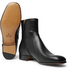 Gucci - Bonny Webbing-Trimmed Leather Chelsea Boots - Men - Black