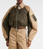 Sacai Cropped cotton chino and twill blouson jacket