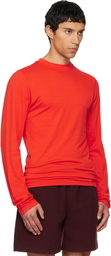 Rier Orange Roundneck Jersey Wool T-shirt
