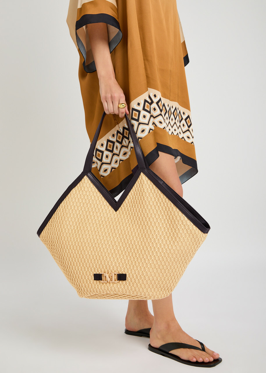 Max Mara Beachwear Luigi Woven Raffia Tote - Beige - One Size