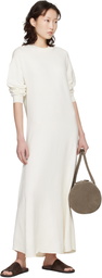 Loulou de Saison White Silk Linen Knit Maxi Dress