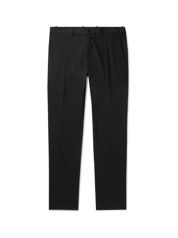 Photo: THEORY - Zaine Slim-Fit Linen-Blend Trousers - Black
