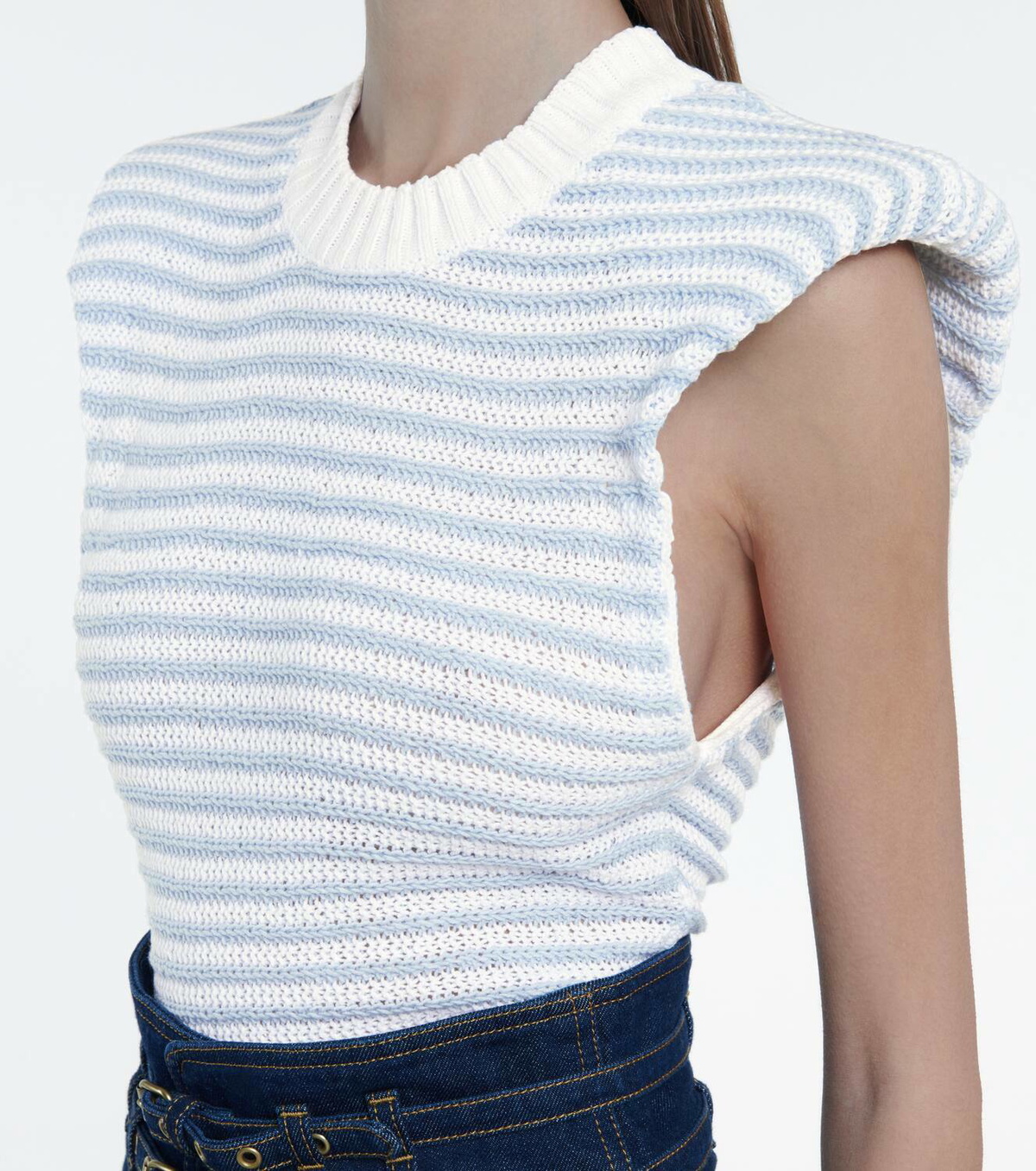 Philosophy di Lorenzo Serafini Striped cotton-blend top