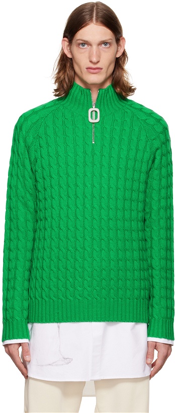 Photo: JW Anderson Green Cable Turtleneck