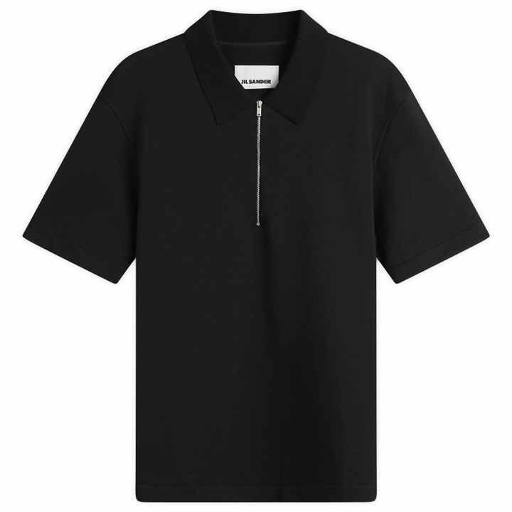 Photo: Jil Sander Men's Zip Short Sleeve Polo in Black