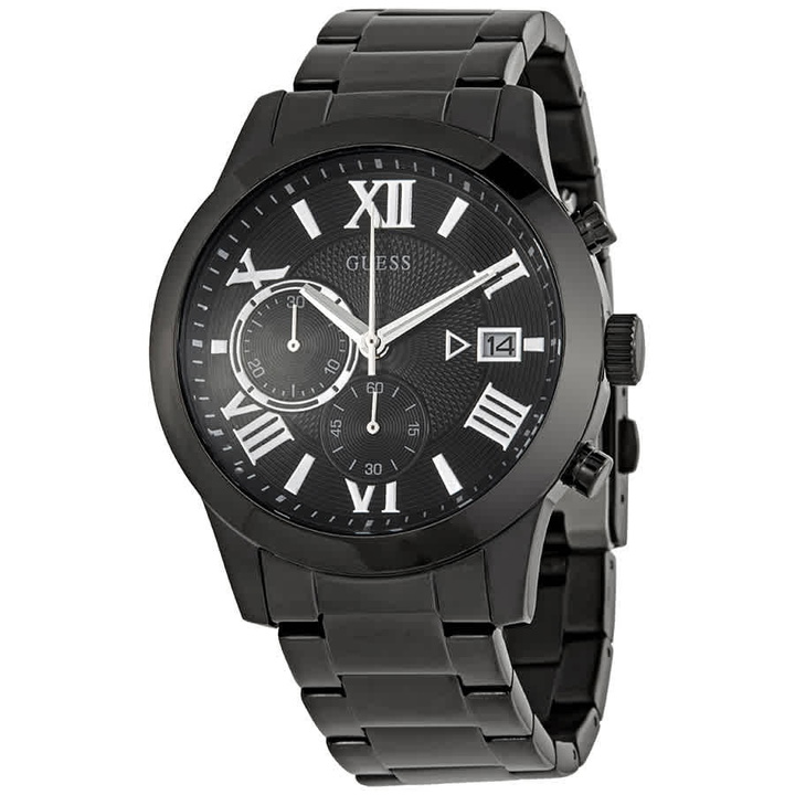 Photo: Guess Atlas Chronograph Quartz Black Dial Mens Watch W0668G5