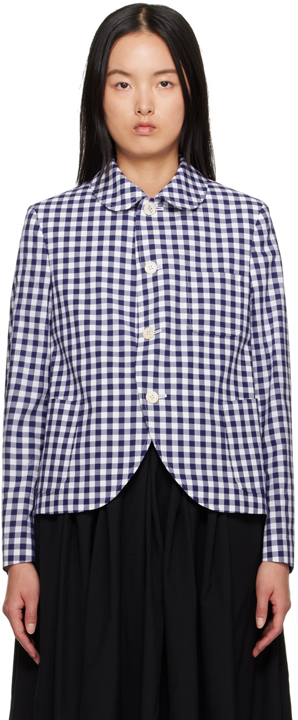 Comme des Garçons Girl Blue & White Check Jacket