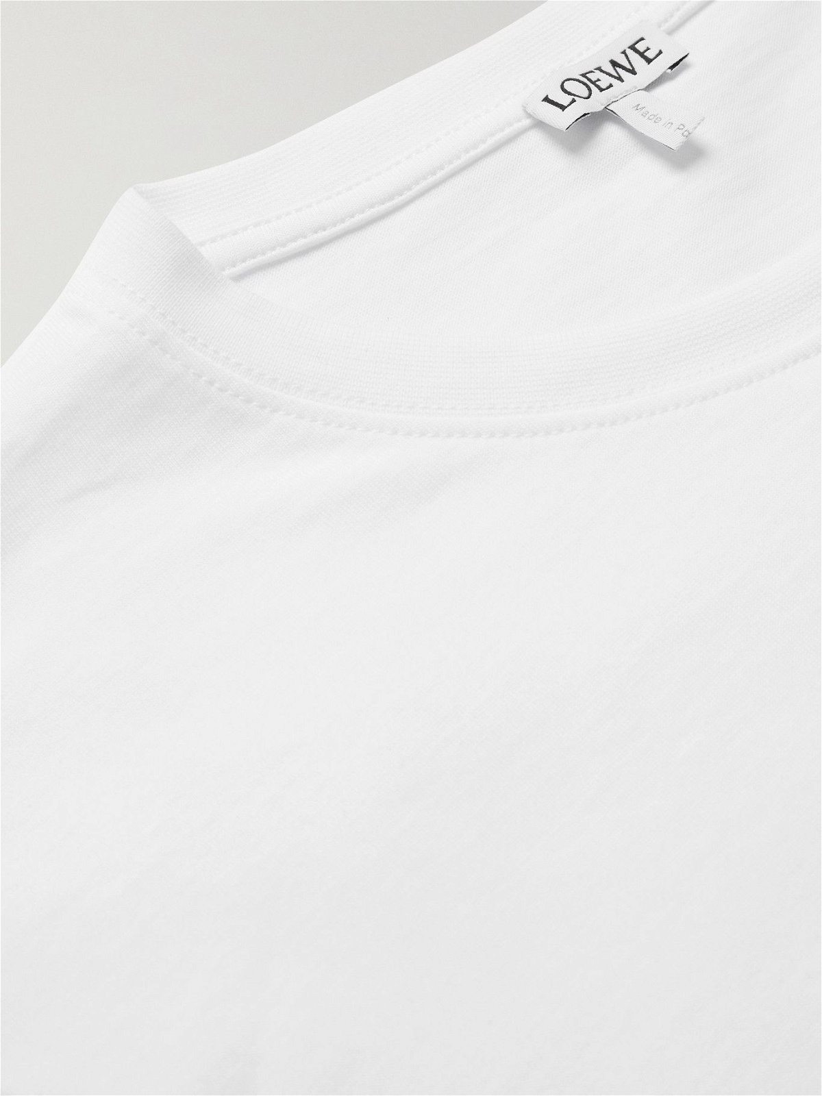 LOEWE - Logo-Embroidered Cotton-Jersey T-Shirt - White Loewe