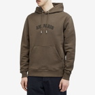 AMI Paris Men's College Logo Hoodie in Dark Coffee