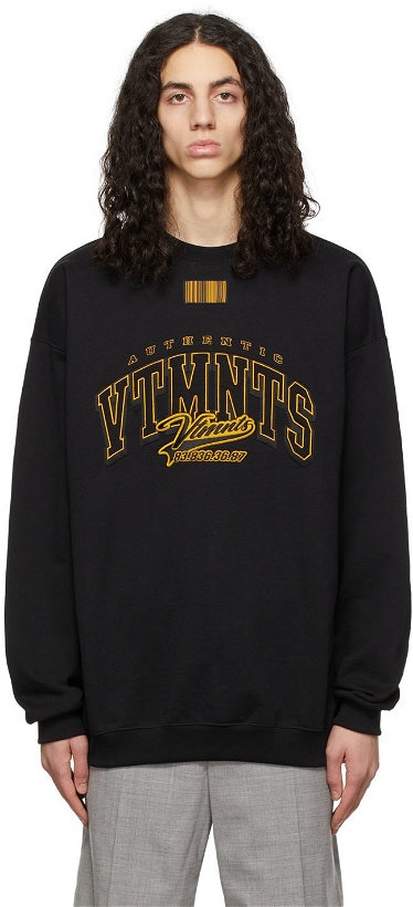 Photo: VTMNTS Black & Gold College Sweatshirt