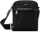 BOSS Black Leather-Trimmed Reporter Bag