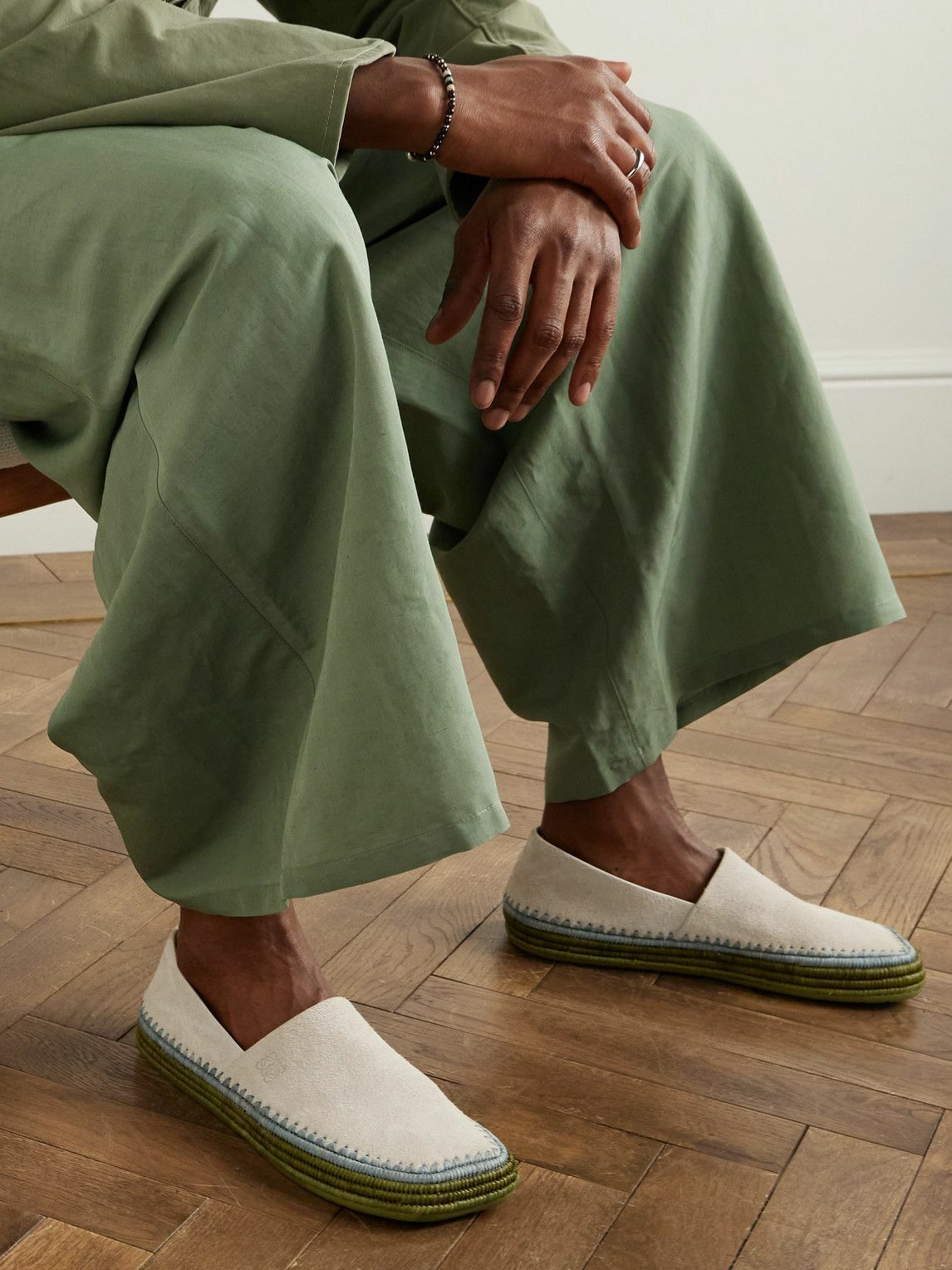 LOEWE - Paula's Ibiza Suede Espadrilles - Gray