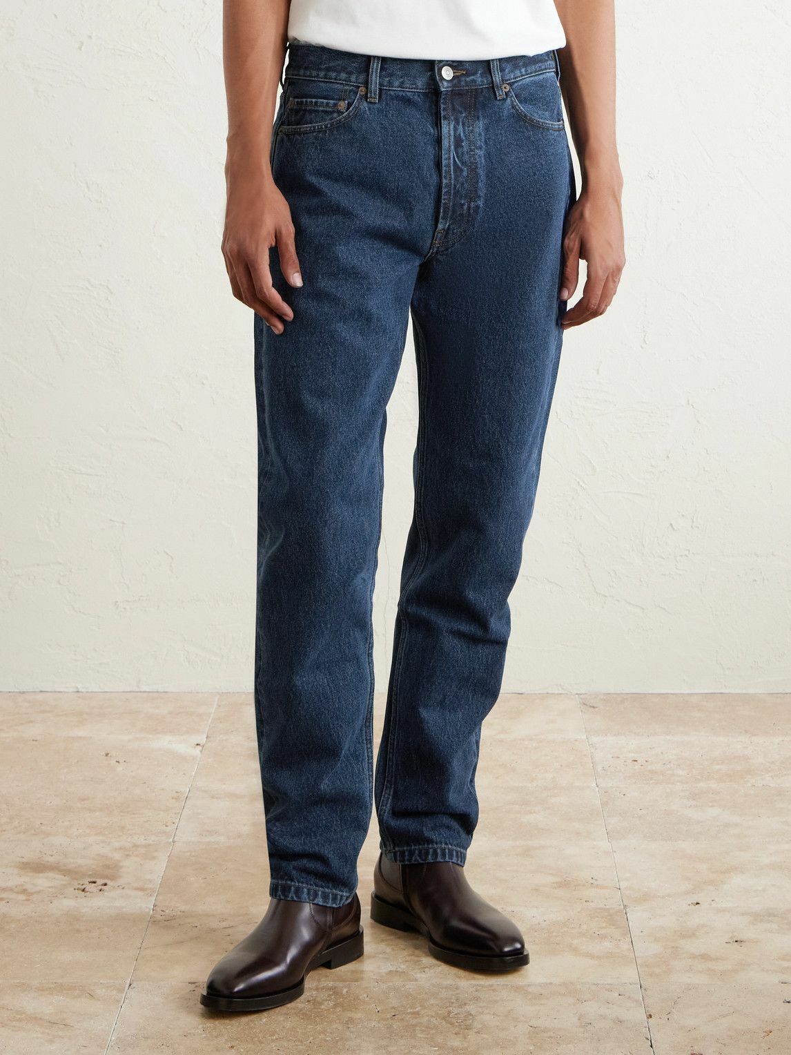 Thom Sweeney - Straight-Leg Distressed Jeans - Blue