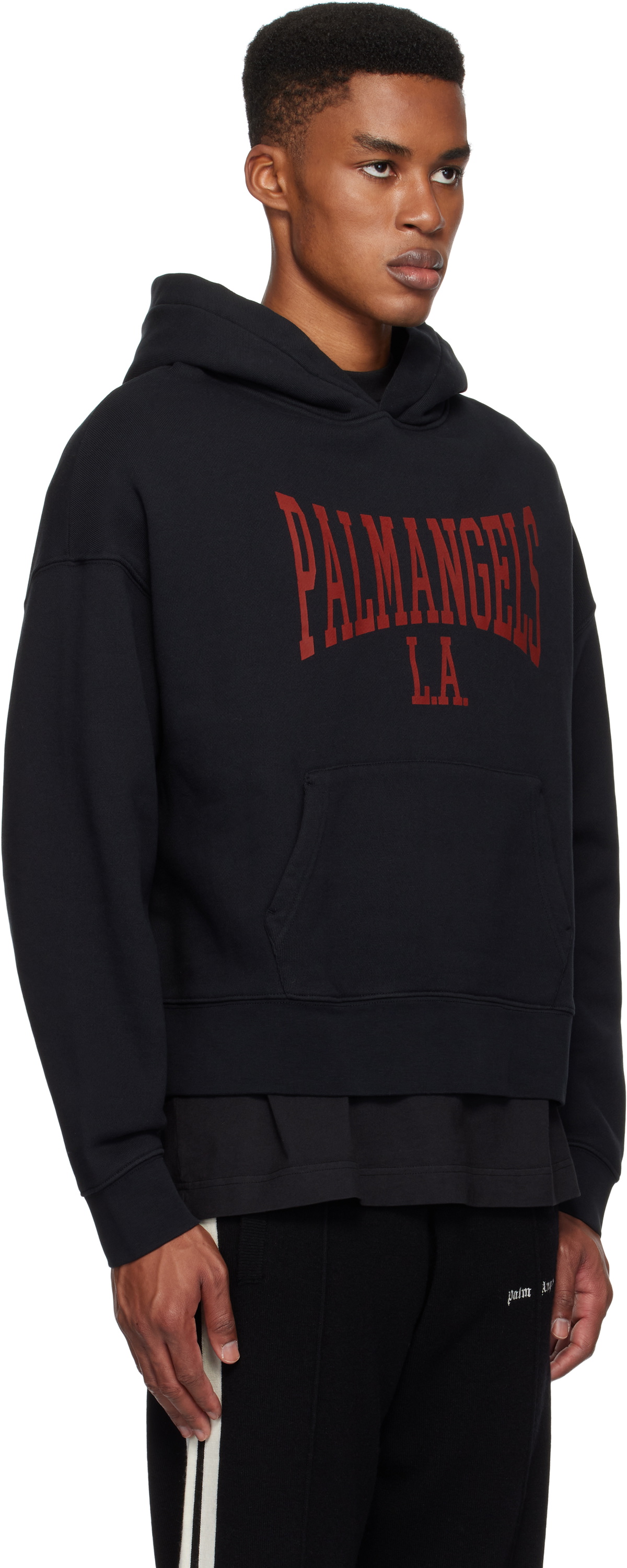 Palm Angels Black College Hoodie Palm Angels
