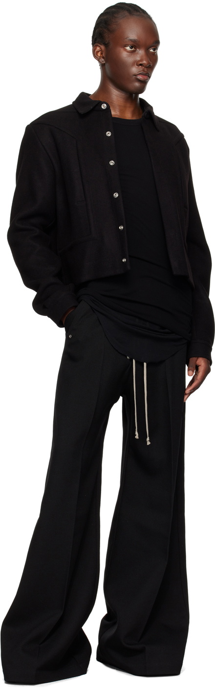【関税込み】Rick Owens ブラック Porterville リブ 長袖Tシャツ Rick Owensのブラック Porterville リブ 長袖Tシャツがセール中