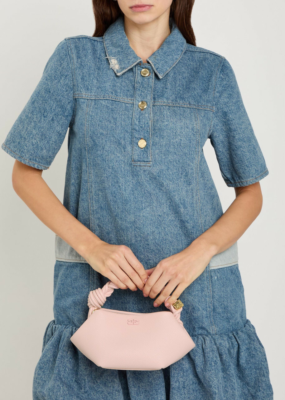 Ganni Bou Mini Grained Leather top Handle bag - Pink - One Size