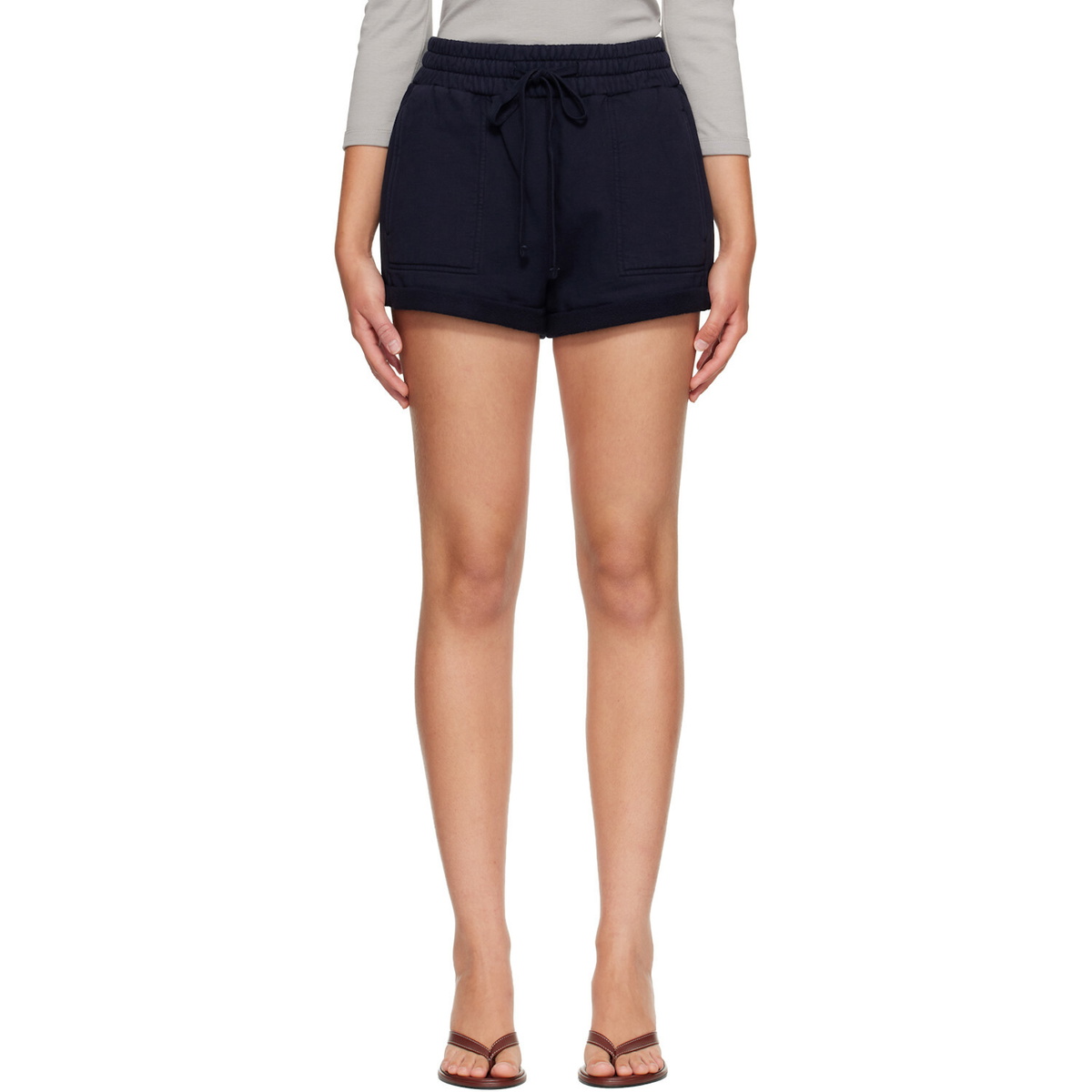 Citizens of Humanity Navy Vivienne Rolled Sweat Shorts