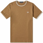 Fred Perry Men's Twin Tipped T-Shirt in Shaded Stone