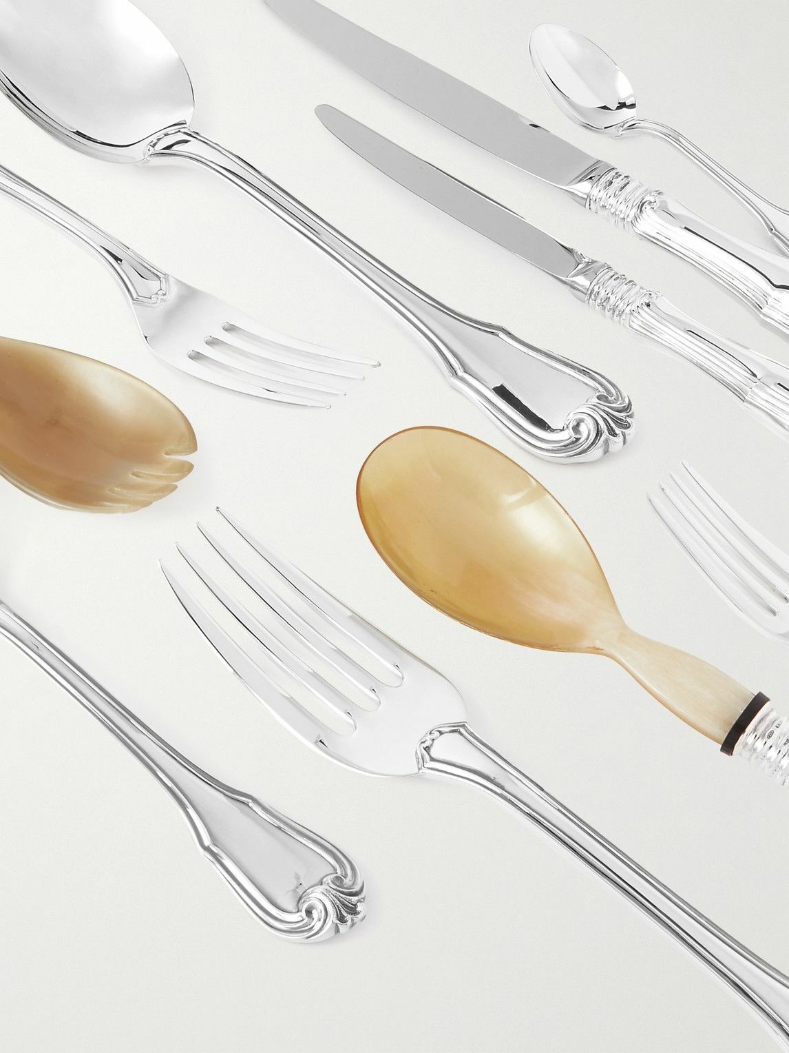 Buccellati - Borgia Sterling Silver and Bamboo Cutlery Set Buccellati