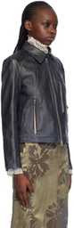 Youth Gray Paneled Leather Jacket