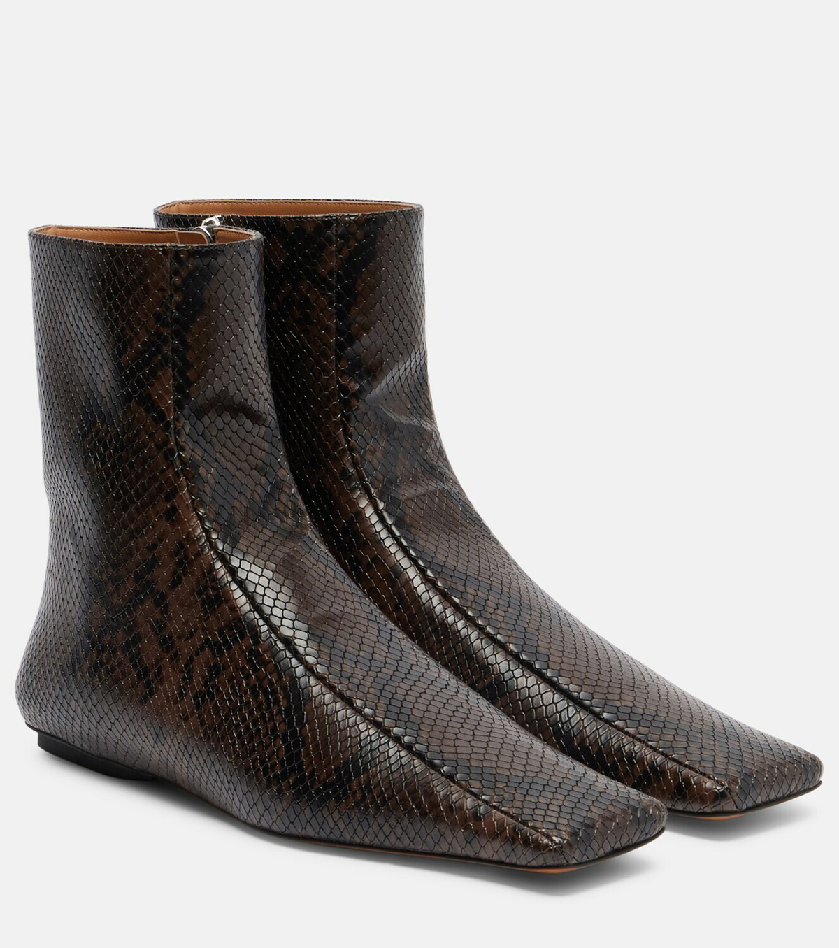 Stella McCartney Snake-effect faux leather ankle boots
