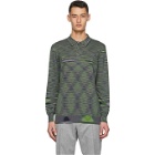 Missoni Grey and Green Striped Polo