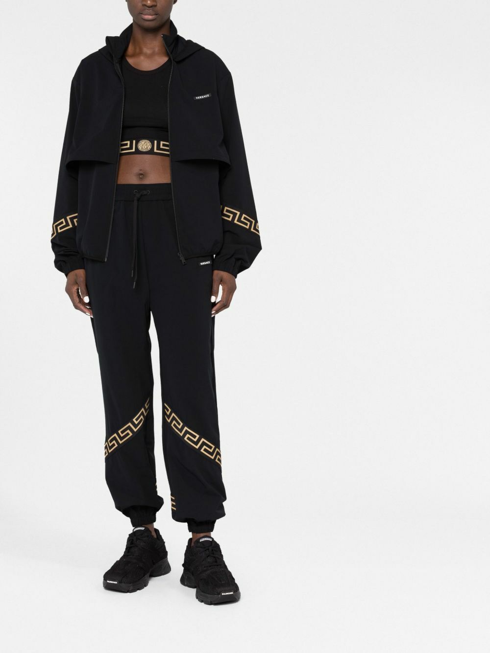 Versace Black Greca Print Track Jacket