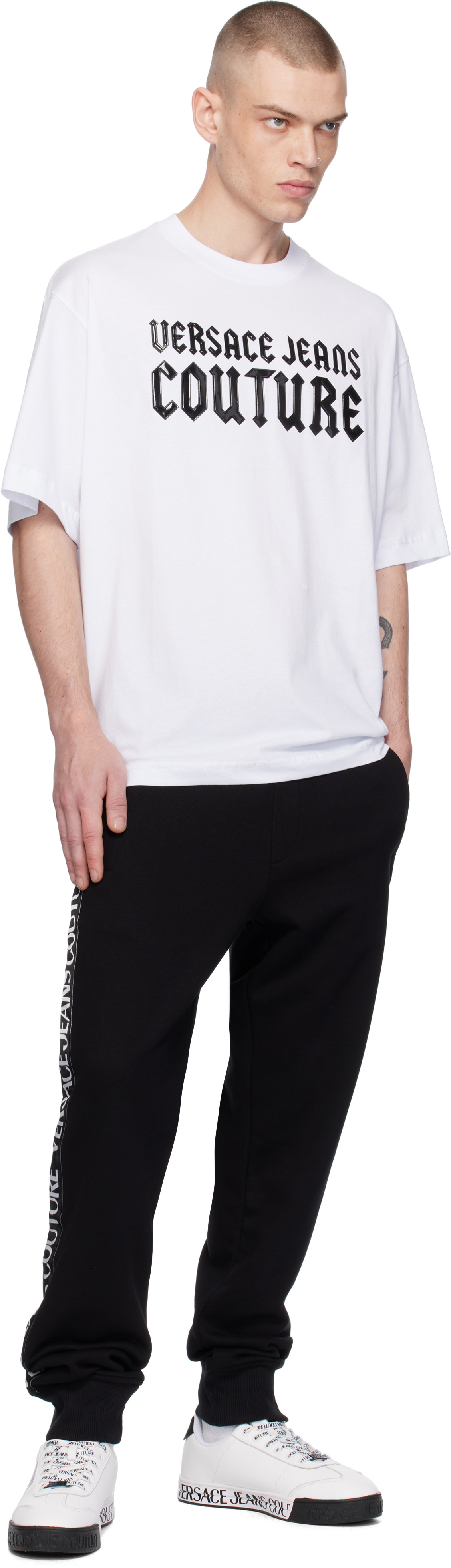 Versace Grey Logo Print Sweatpants