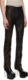 Rick Owens Black Jim Cut Leather Pants