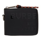 Burberry Black Horseferry Print Zip-Around Wallet