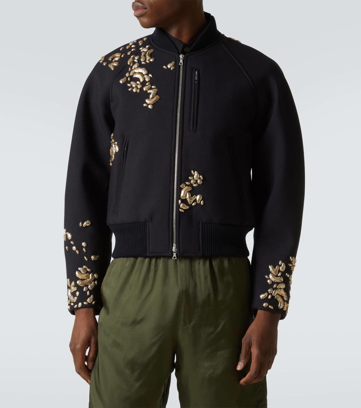 Dries Van Noten Embroidered wool-blend bomber jacket Dries Van Noten