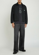 Vowels Corduroy-trimmed Denim Jacket Black