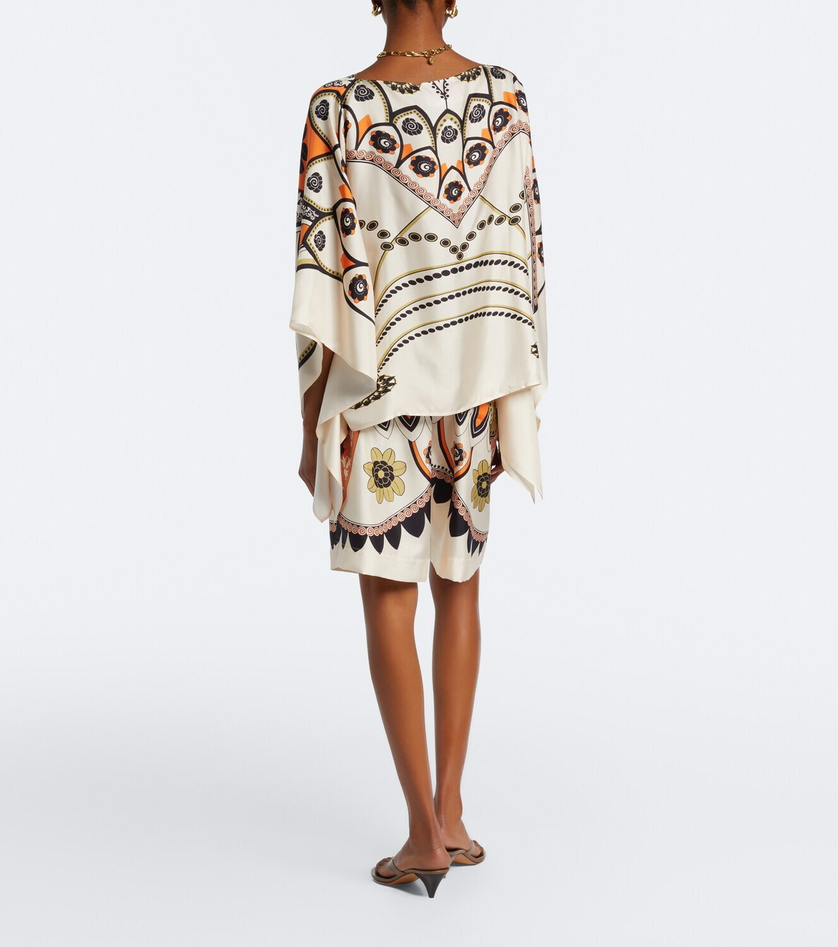 La DoubleJ Printed silk twill Bermuda shorts