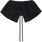 AMOMENTO Black Sheer Shirring Volume Scrunchie