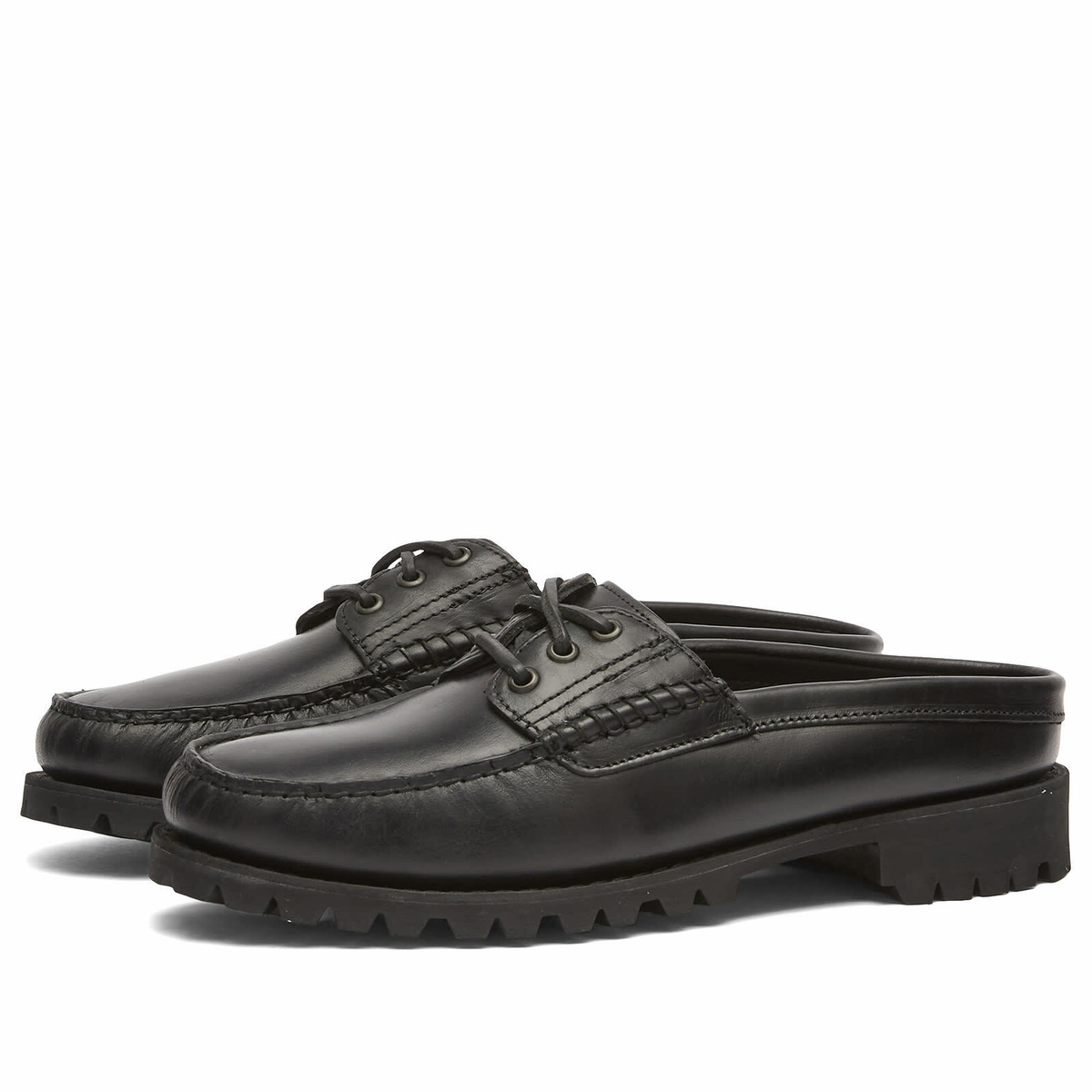 Timberland Men's 3 Eye Mule in Black Full Grain Timberland