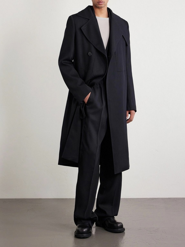 Photo: Rick Owens - Drella Double-Breasted Wool Coat - Black