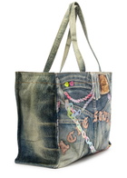 Acne Studios Jeans-print Canvas Tote - Blue - One Size