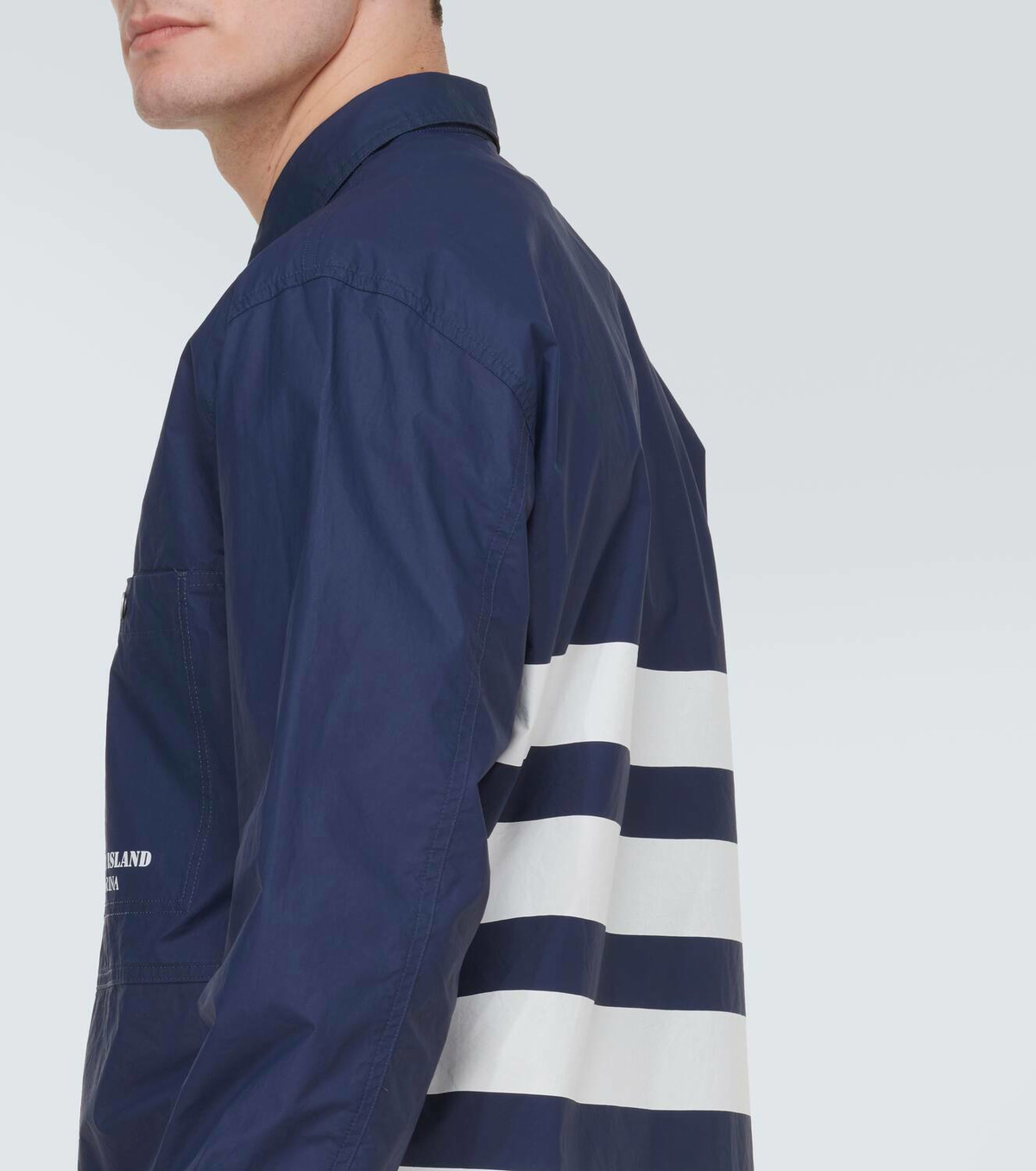 Stone Island Marina striped cotton overshirt Stone Island