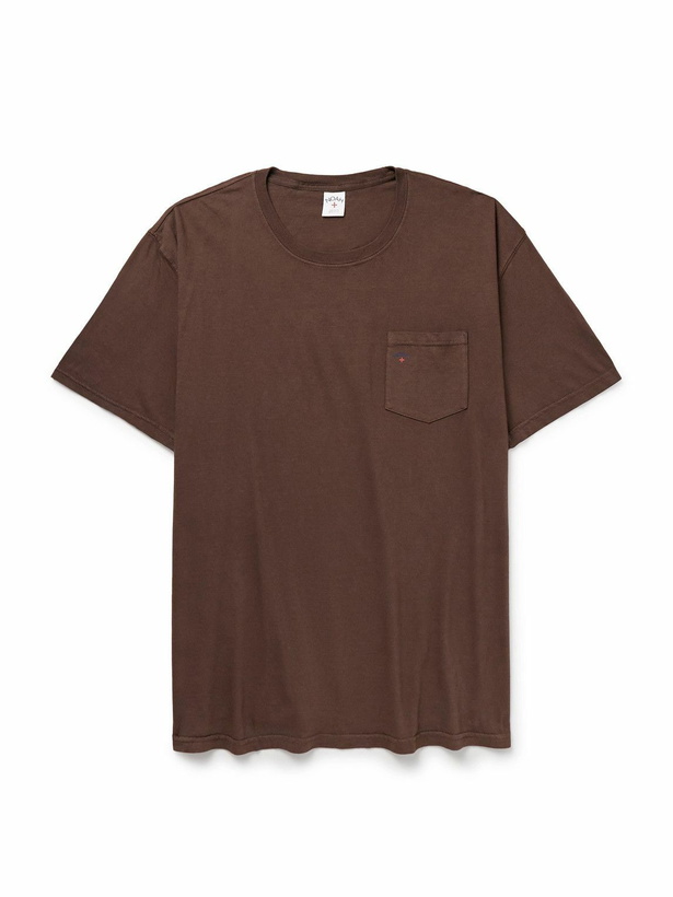 Photo: Noah - Core Logo-Print Cotton-Jersey T-Shirt - Brown