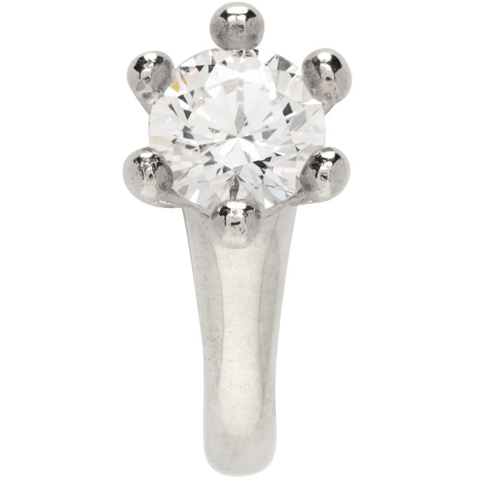 Dheygere Silver Solitaire Single Ear Cuff