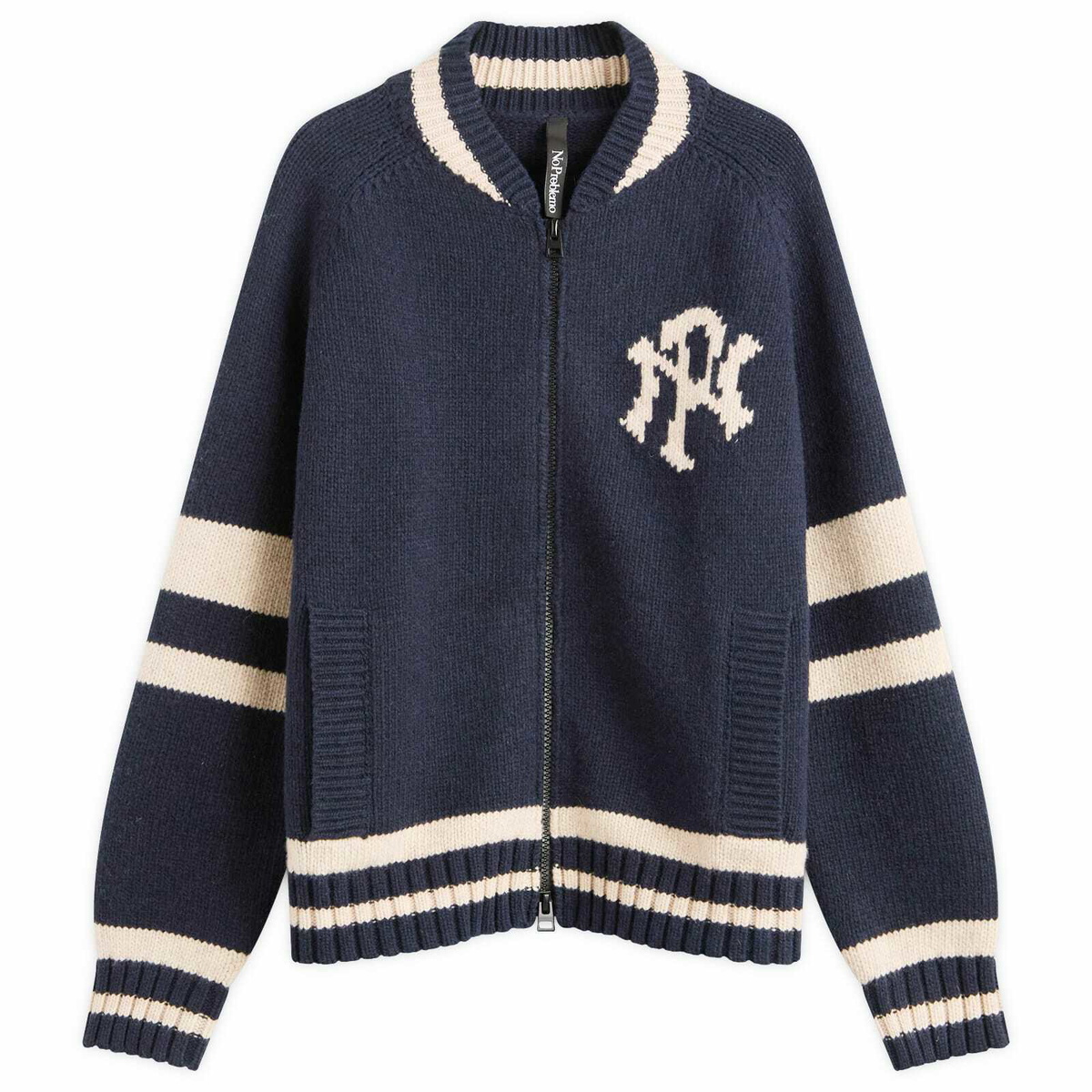 No Problemo Men's NYP Varsity Zip Knit in Navy