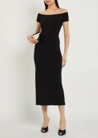 Joseph Foin Pintuck Stretch-knit Midi Dress Black