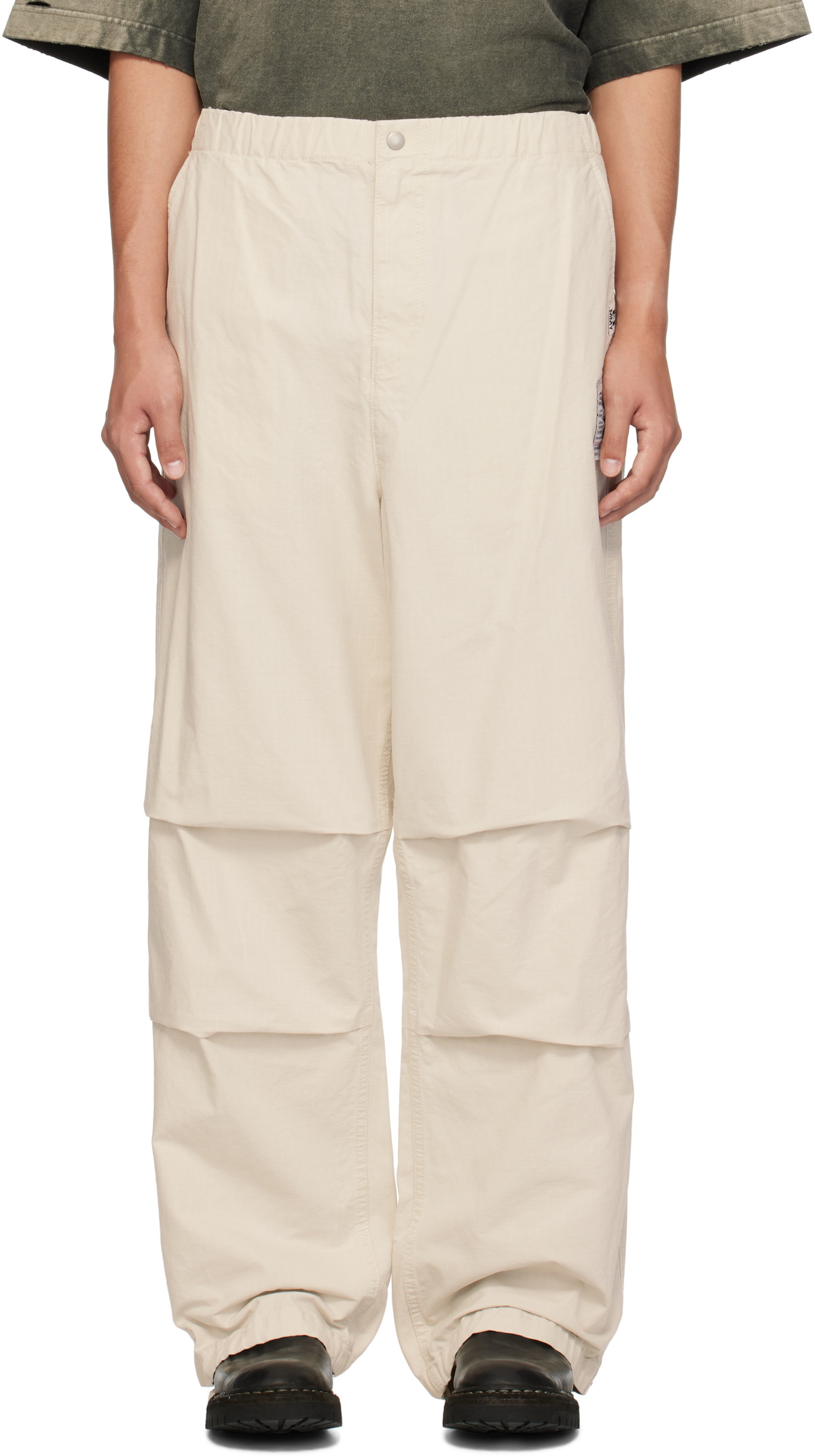 Maison MIHARA YASUHIRO Beige Ripstop Parachute Trousers