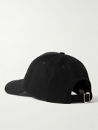 CELINE - Logo-Appliquéd Wool-Twill Baseball Cap - Black