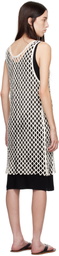 BITE White & Black Evening Lace Shift Midi Dress