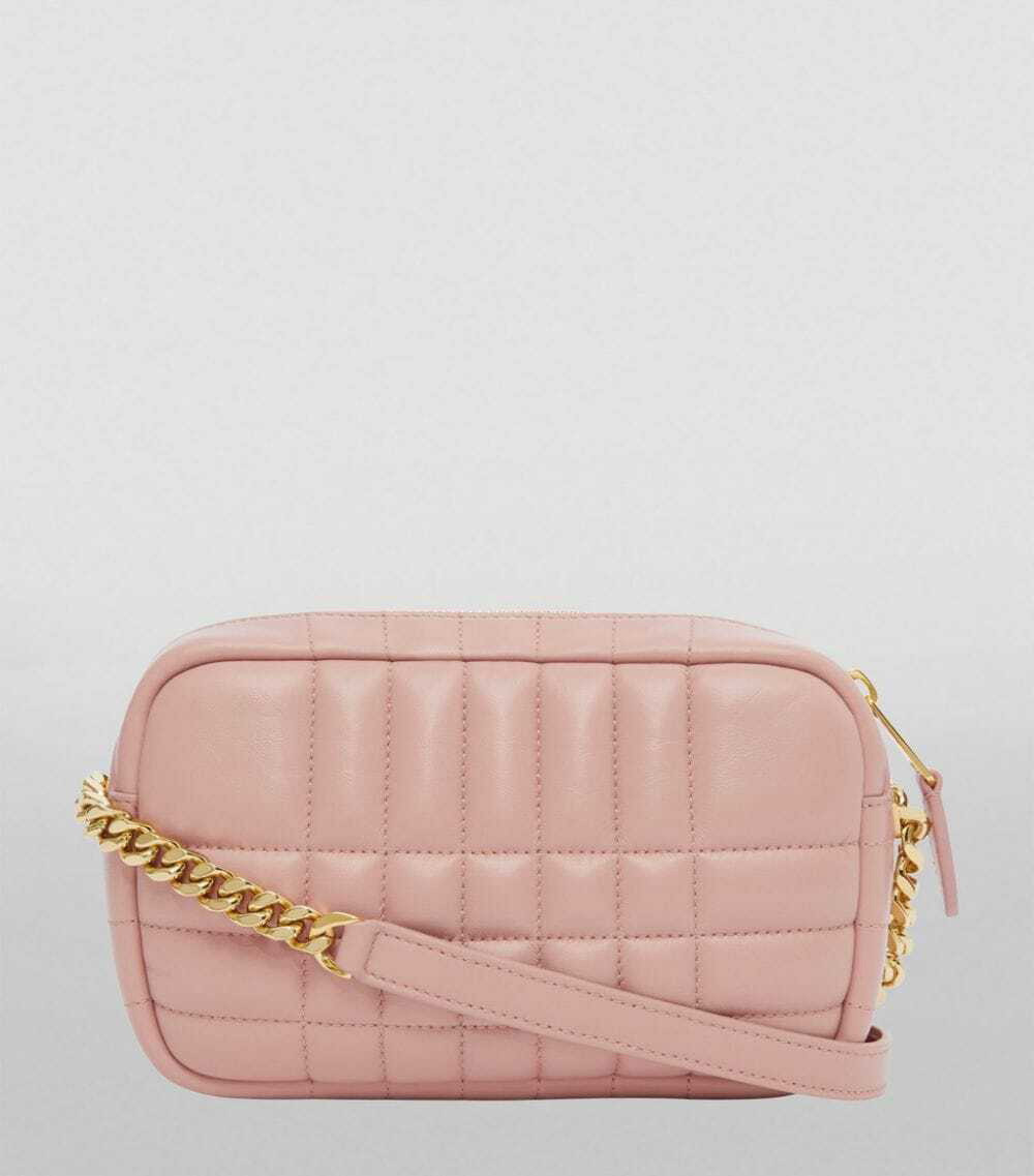 Burberry Lola Camera Mini Quilted Lambskin Leather Shoulder Bag Dusky Pink