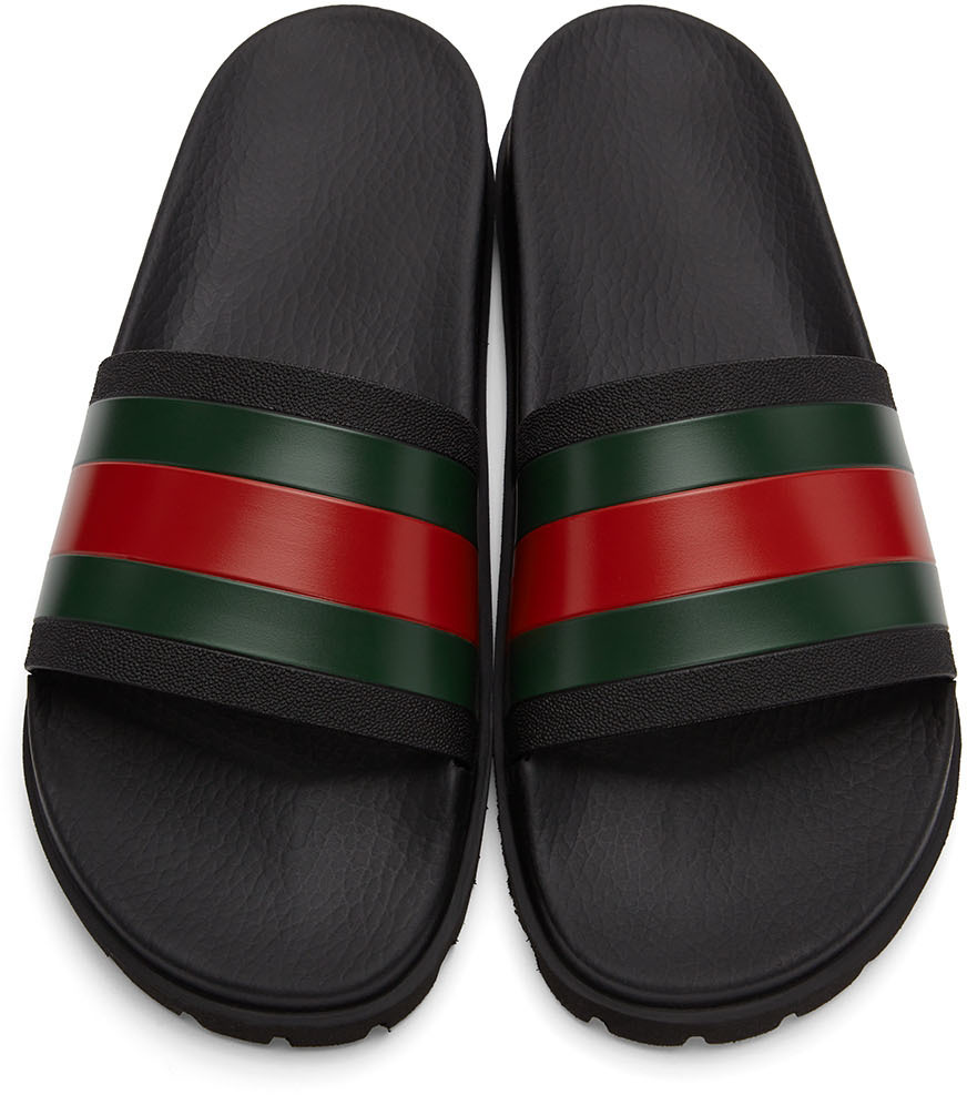 Gucci web 2024 slide sandal black