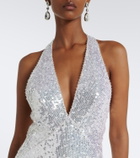 Jenny Packham Mermaid sequined halterneck gown